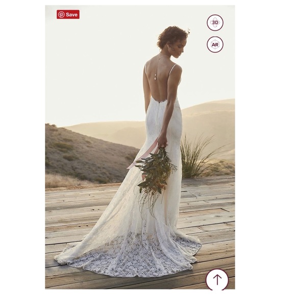 🤩 BEAUTIFUL Low Back Soft Lace Wedding Dress 🤩 - Picture 4 of 8